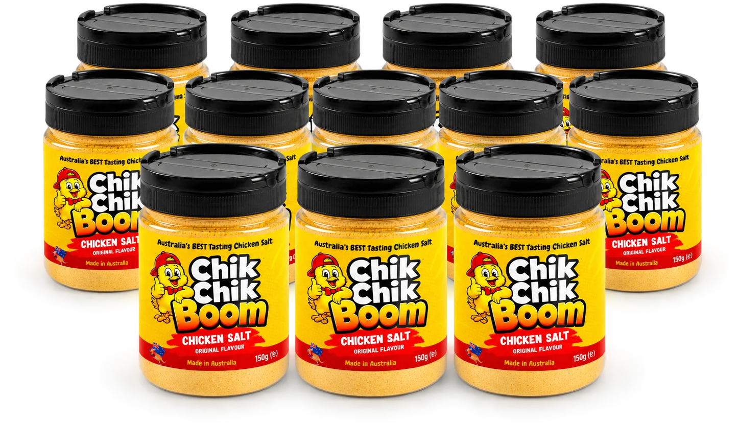 The Full Flock. Twelve 150g Chik Chik Boom shakers.